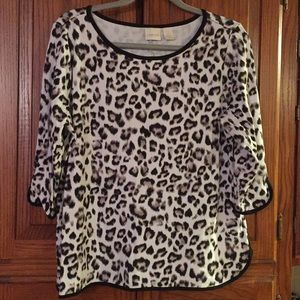 Chico’s Leopard print 3/4 sleeve top